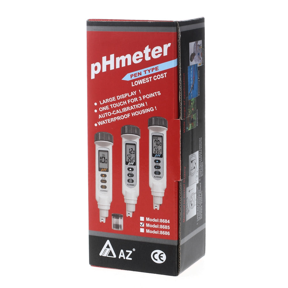AZ8685 Accurate Pocket Size Waterproof Handheld PH Meter Pen Tester