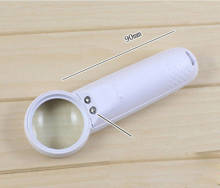 15X 37MM 2 LEDs Handheld Magnifier Magnifying Glass Loupe