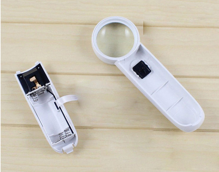 15X 37MM 2 LEDs Handheld Magnifier Magnifying Glass Loupe