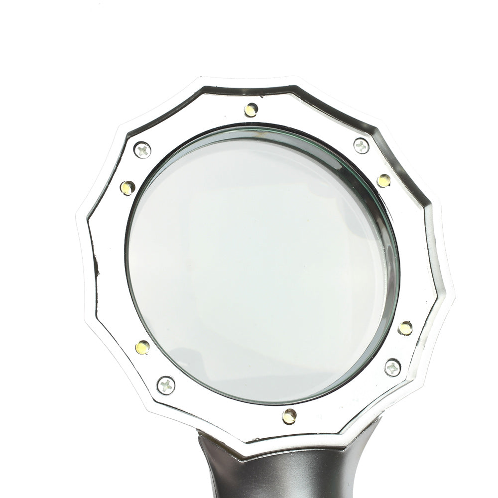 4X Magnification Handheld Magnifier with 6 Built-in LED Lights