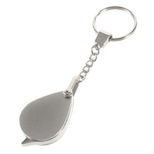 Folding 10X Pocket Magnifier Loupe Magnifying Glass Lens with Keychain