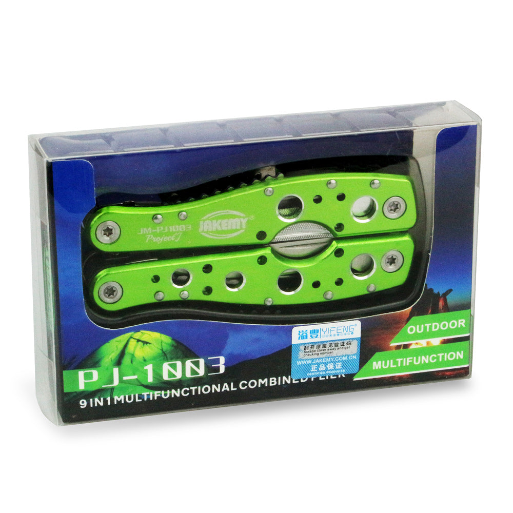 Jakemy PJ-1003 9-In-1 Outdoor Multifunctional Tool Kit with Plier/Knife/Saw/Flier/Screwdriver