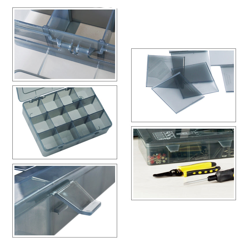 Detachable Components Repair Parts Storage Box 12 Compartments Trays