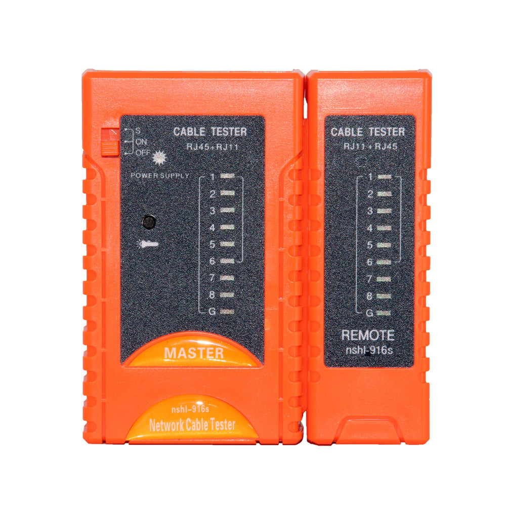 NSHI-916s RJ45 + RJ11 Network LAN Cable Tester - Orange