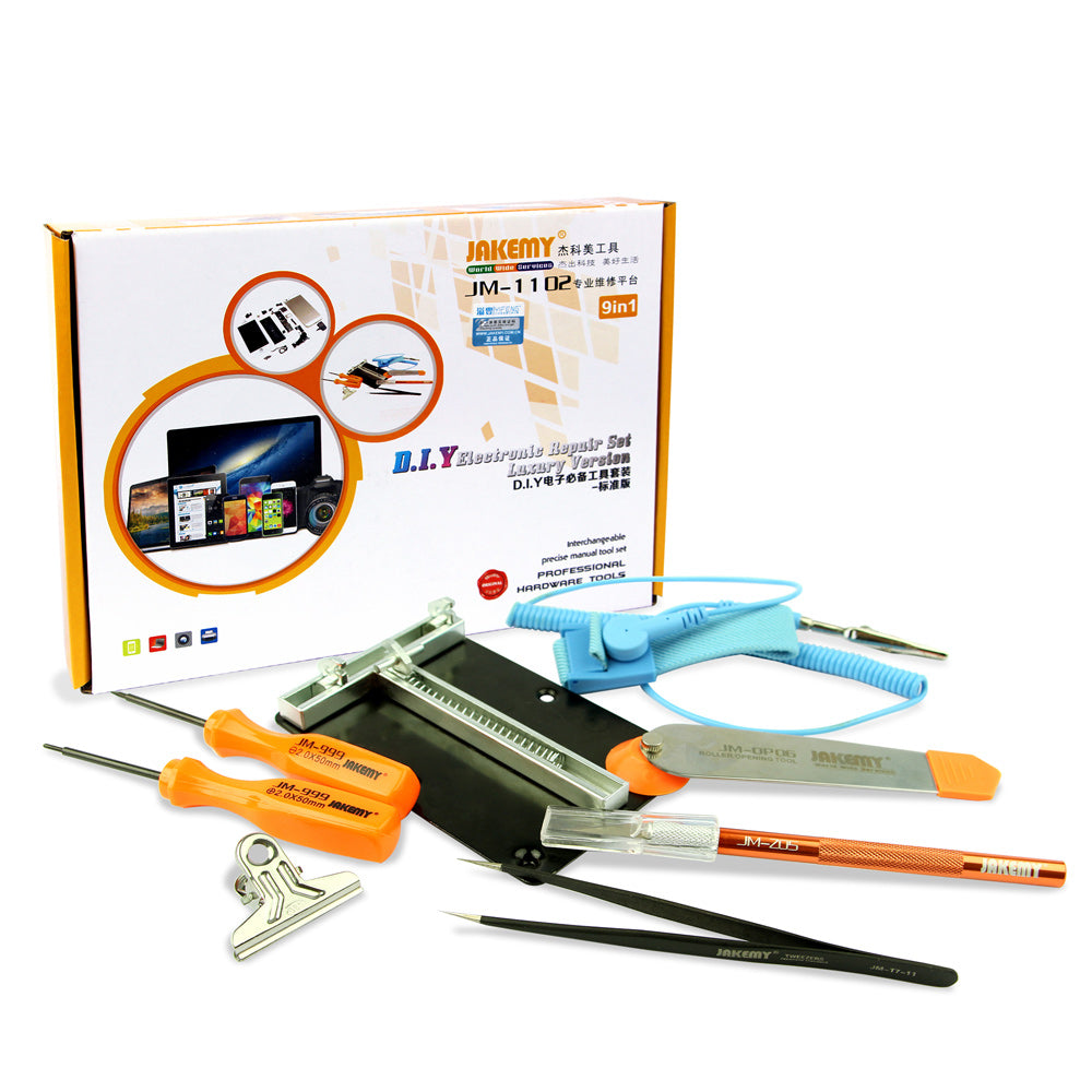 Jakemy 9-in-1 DIY Professional PCB Holder Screwdriver Toolkit Repair Too Set JM-1102