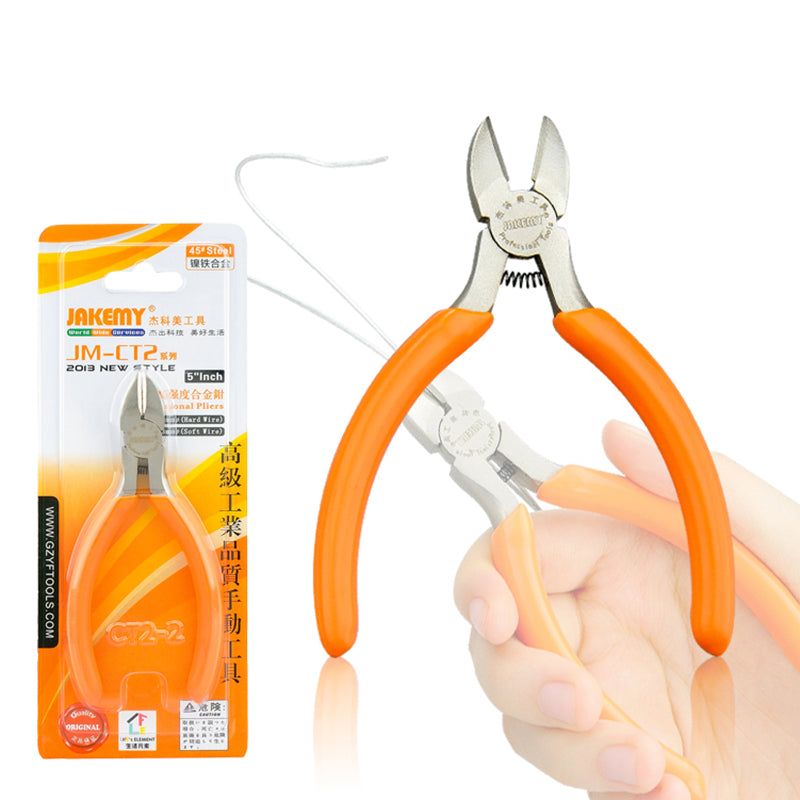 Jakemy JM-CT2-2 5-inch Hardware Tool Parallel-jaw Plier Wire Cutter