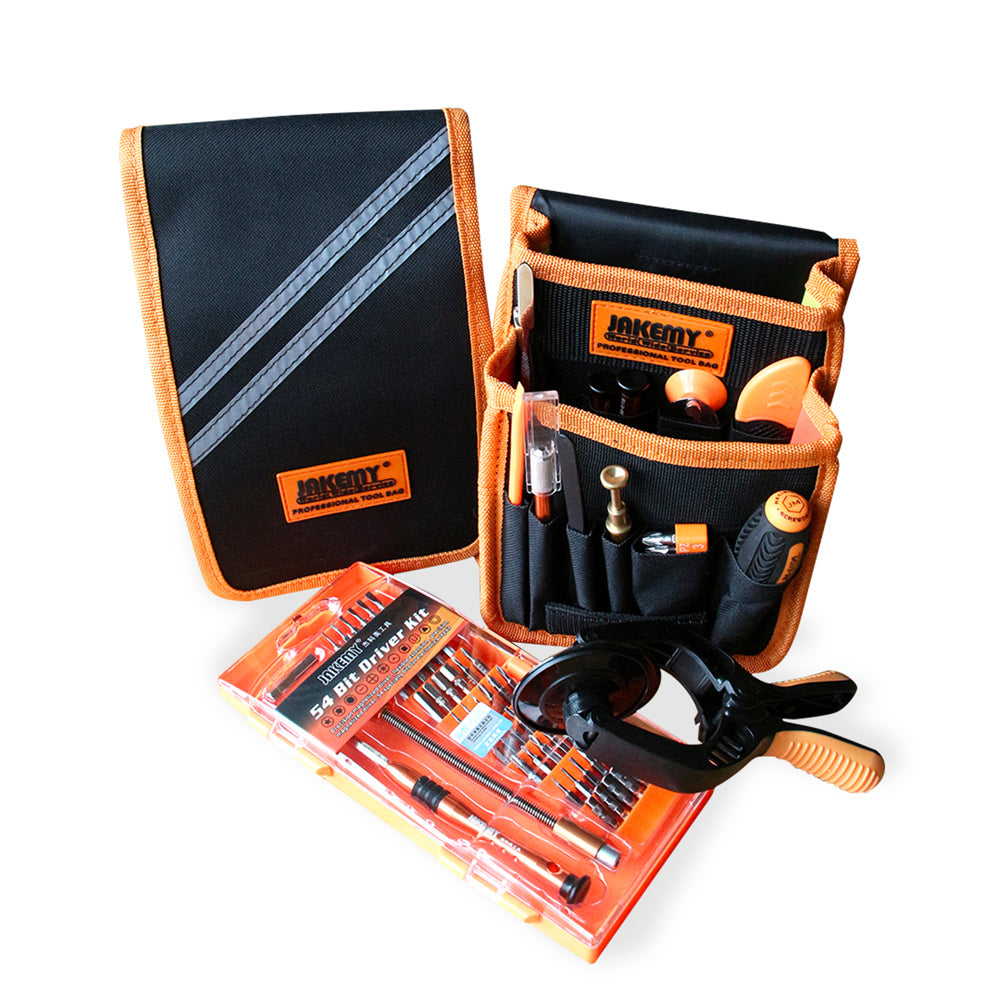 Jakemy JM-P12 83-in-1 Precision Screwdriver Opening Tool Crowbar Repair Tool Set with Canvas Bag
