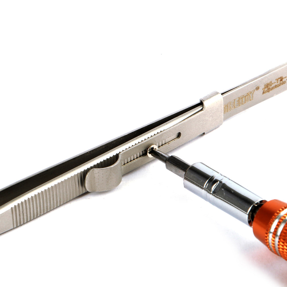 Jakemy SUS202 Stainless Steel Adjustable Straight Tweezers Cellphone Repair Tool JM-T9-11