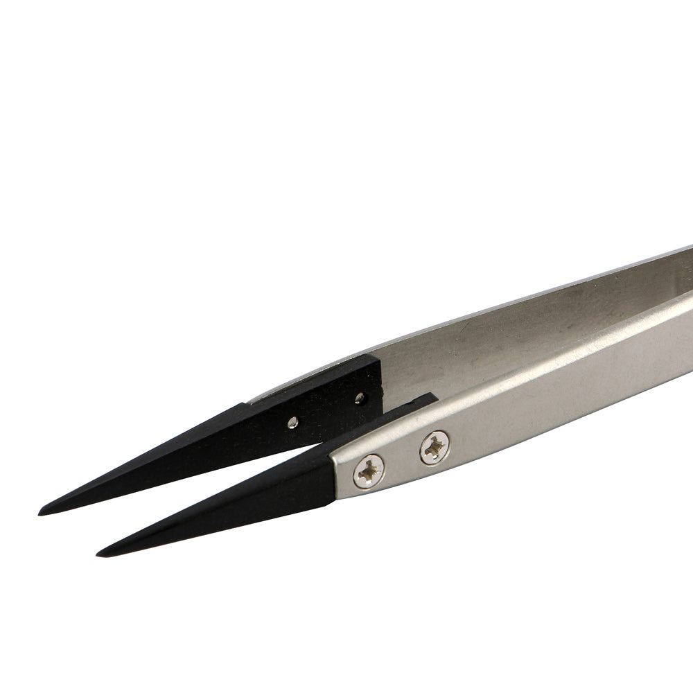 Jakemy JM-T10-11 Stainless Steel Anti-Static Tip Tweezers with Replacing Elbow Head