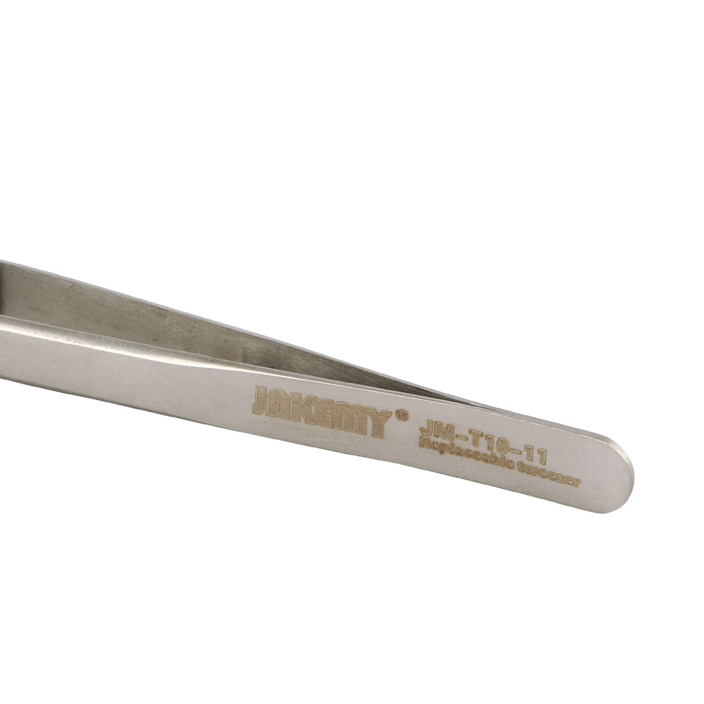 Jakemy JM-T10-11 Stainless Steel Anti-Static Tip Tweezers with Replacing Elbow Head