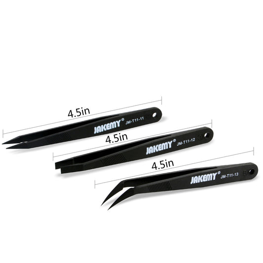 JAKEMY JM-T11 Professional 3-in-1 Anti-static Tweezers Set