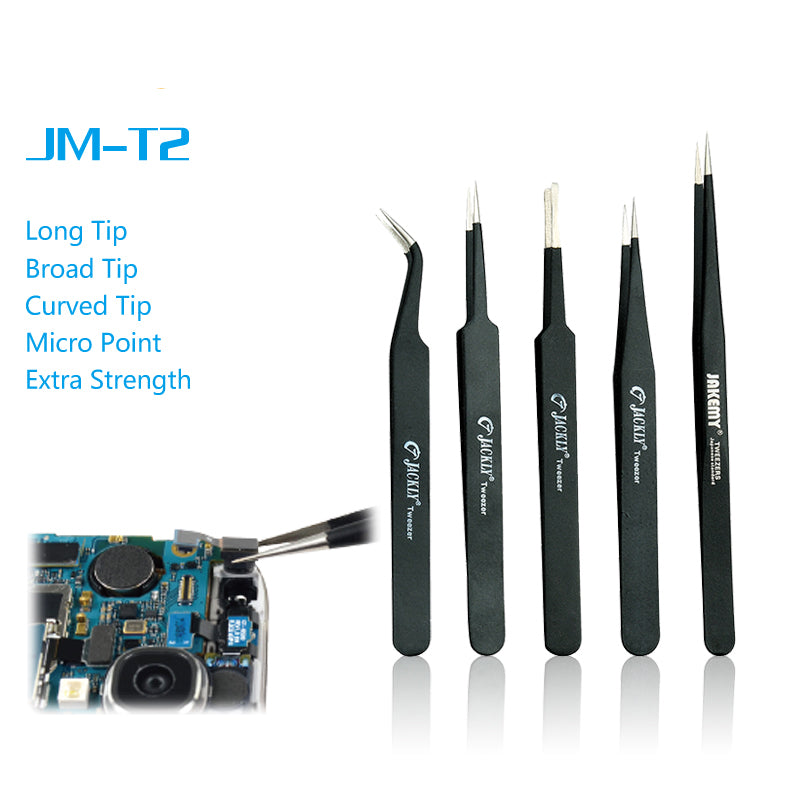 Jakemy JM-T2-T12 Professional Extra Strength Tweezers