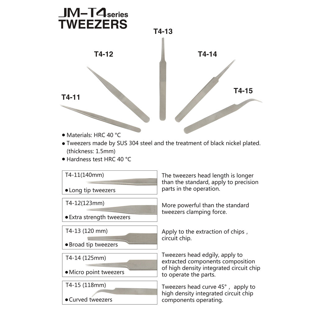 Jakemy JM-T4-T13 Professional Broad Tip Tweezer
