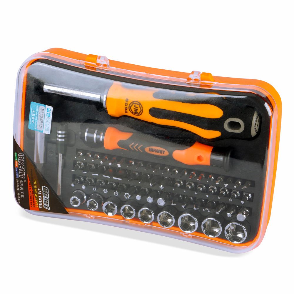 Jakemy JM-6098 66-in-1 Handle Screwdriver Tools Screw Driver Socket Extension Bar Repair Tool