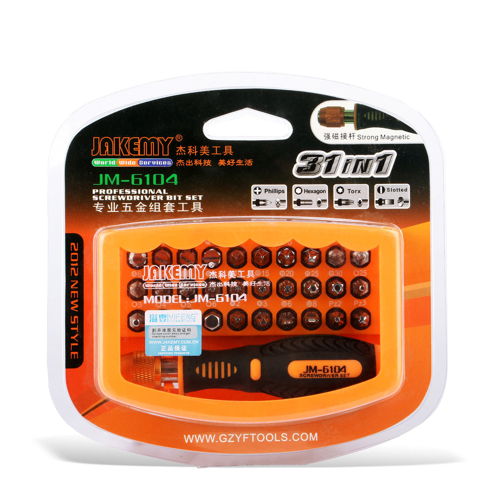 Jakemy JM-6104 31-in-1 Screwdriver Set Altitude Demolished Home Repair Tool Kit