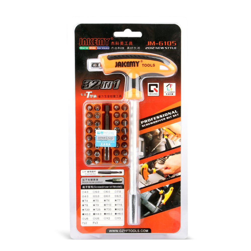 Jakemy JM-6105 32-in-1 Screwdriver Bit Demolished Home Repair Tool Kit