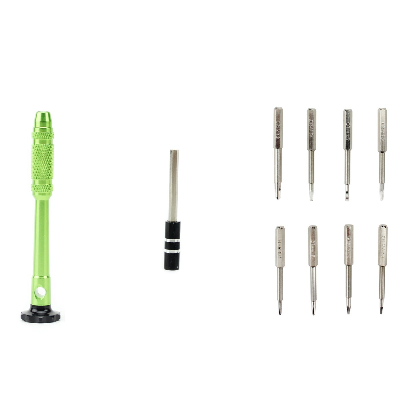10-in-1 Professional Non-slip Handle with Pentagon Philips Slotted Torx Screwdriver Bits - Green
