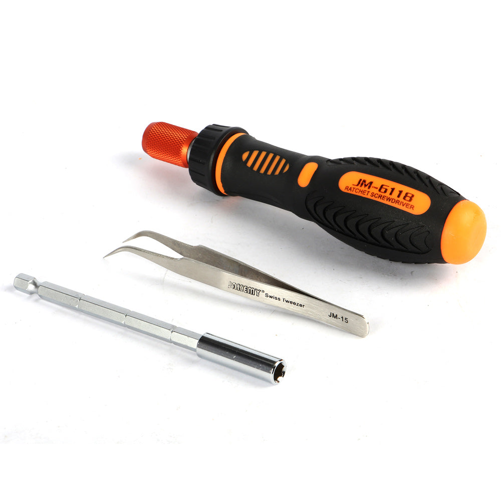 Jakemy JM-6118 33 in 1 Professional Precision Repair Tool Kit with Screwdriver Tweezer Sockets Bits