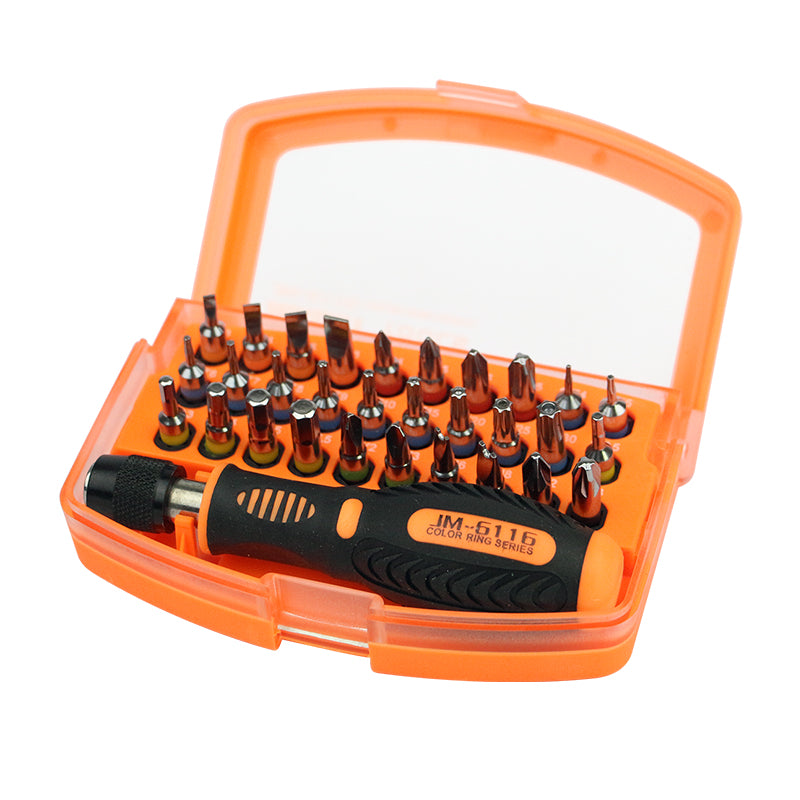Jakemy JM-6116 31-In-1 Screwdriver Kit with 6.3x29mm Bits for Household Maintenance