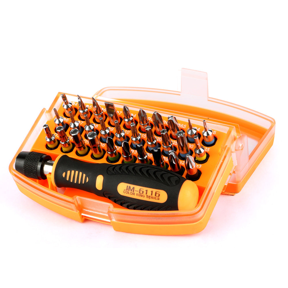 Jakemy JM-6116 31-In-1 Screwdriver Kit with 6.3x29mm Bits for Household Maintenance