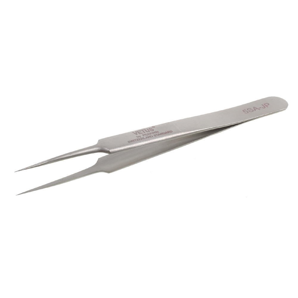 VETUS High Strength Stainless Steel Straight Tweezers Point Tipped (5SA-JP) - Style A