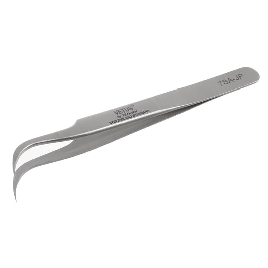 VETUS High Strength Stainless Steel Professional Curved Tip Tweezers (7SA-JP)