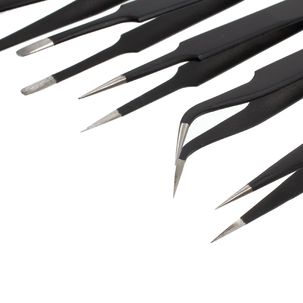 VETUS 7-in-1 High Strength Precision Stainless Steel Professional Tweezers Set