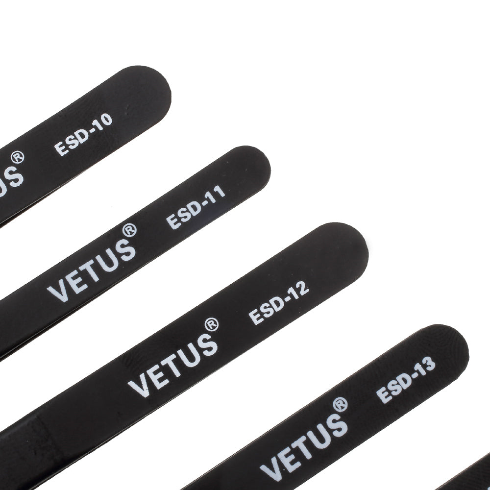 VETUS 7-in-1 High Strength Precision Stainless Steel Professional Tweezers Set