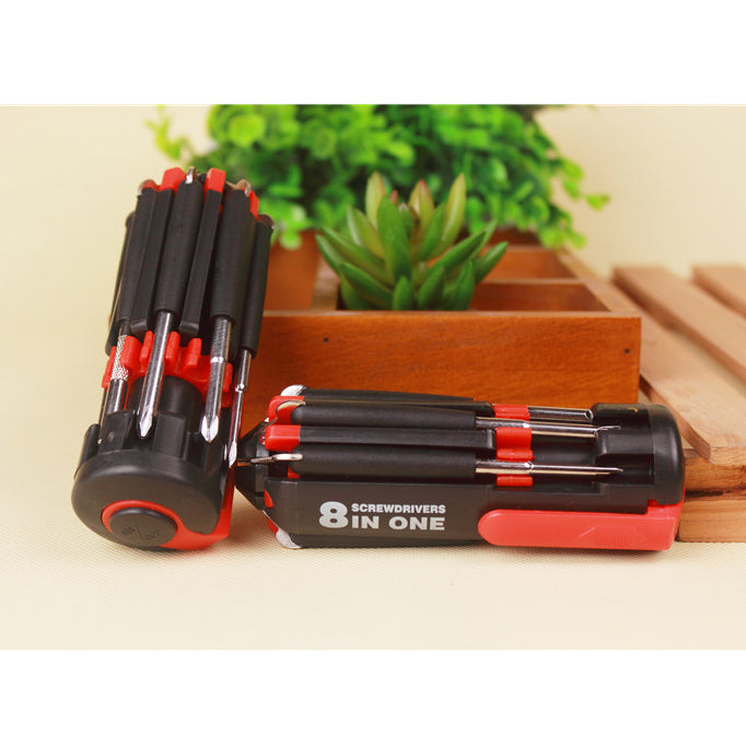 8 in 1 Multi Portable Screwdriver Tools Set with 6-LED Torch