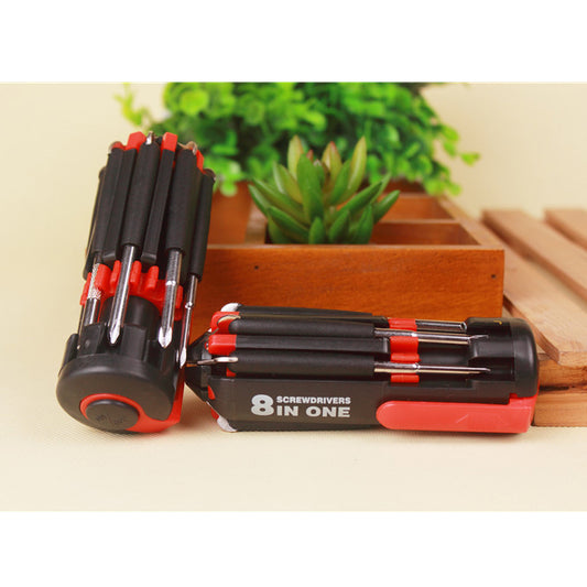8 in 1 Multi Portable Screwdriver Tools Set with 6-LED Torch