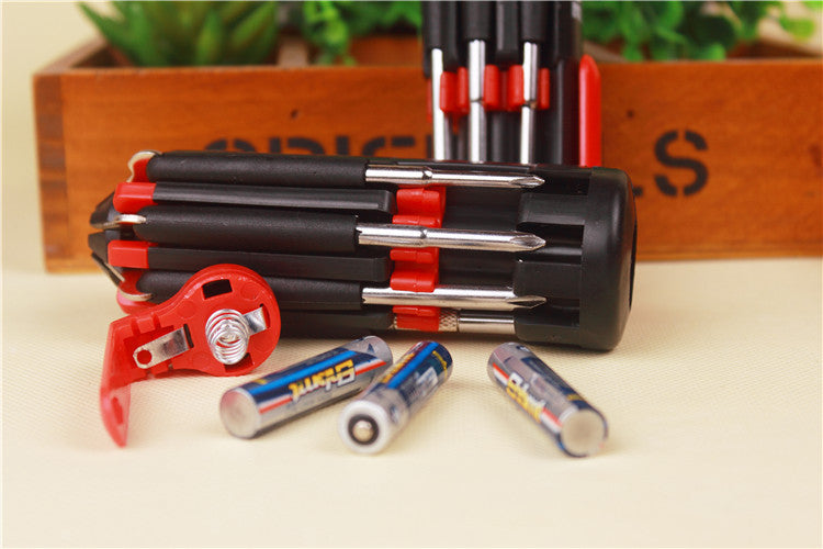8 in 1 Multi Portable Screwdriver Tools Set with 6-LED Torch