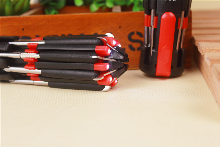8 in 1 Multi Portable Screwdriver Tools Set with 6-LED Torch