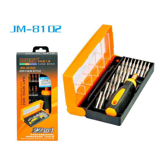 Jakemy 22-in-1 Repairing Screwdriver Tool Kit CR-V Steel Bits (JM-8102)