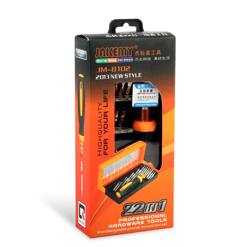 Jakemy 22-in-1 Repairing Screwdriver Tool Kit CR-V Steel Bits (JM-8102)