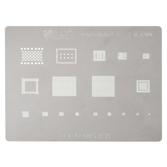 5Pcs/Set Solder Tin Plate BGA Steel Mesh IC Chip Plating Mesh for iPad Pro, iPad Mini, Etc.