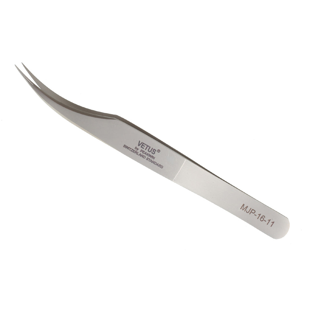 VETUS MJP-16-11 VETUS High Strength Matte Stainless Steel Professional Curved Tip Tweezers Repair Tool - Style B