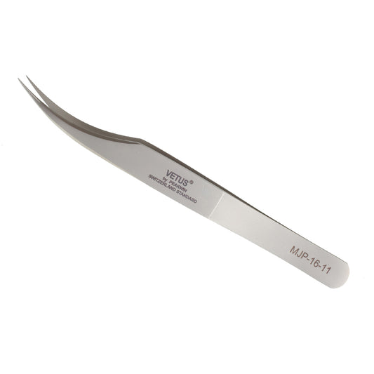VETUS MJP-16-11 VETUS High Strength Matte Stainless Steel Professional Curved Tip Tweezers Repair Tool - Style B