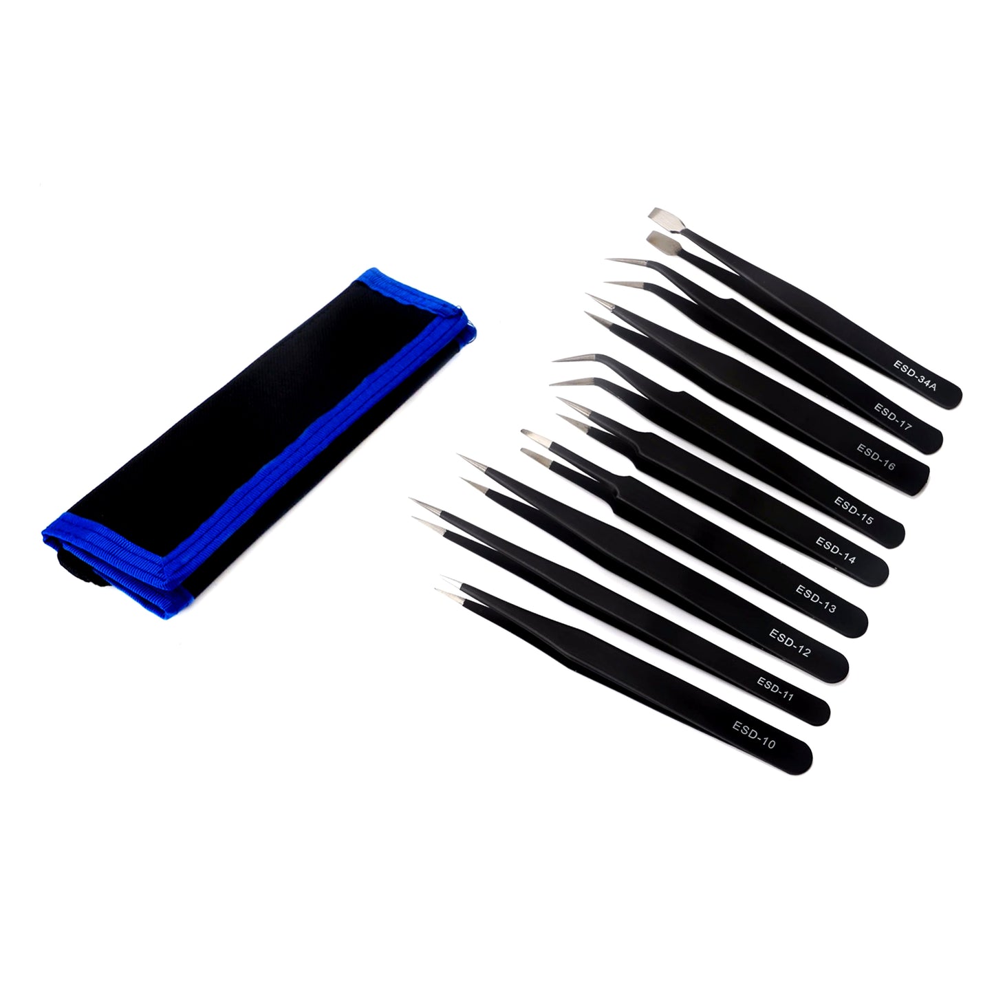 JF-8142 Portable Professional 9-in-1 Anti-static Tweezers Set Kit