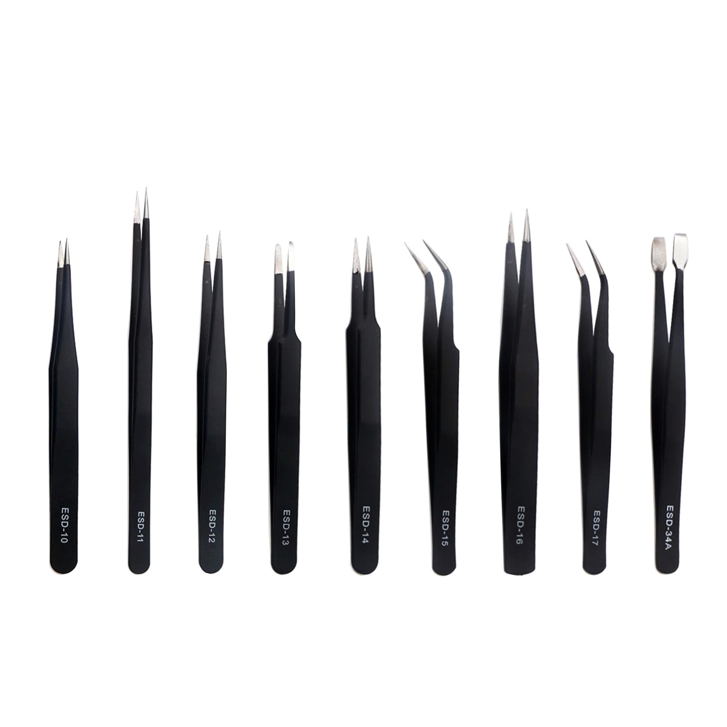JF-8142 Portable Professional 9-in-1 Anti-static Tweezers Set Kit