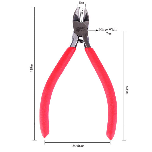 Uniqkart BST-A05 Professional Oblique Mouth Pliers PVC Coated Handle
