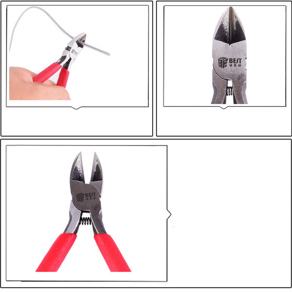 Uniqkart BST-A05 Professional Oblique Mouth Pliers PVC Coated Handle