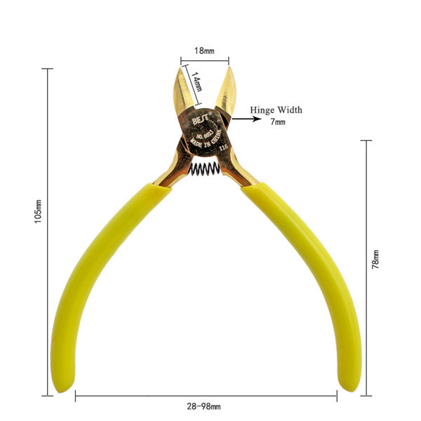 Uniqkart BST-602J Carbon Steel Diagonal Pliers Electronic Cable Cutting Clamp