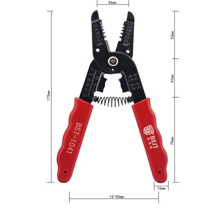 Uniqkart BST-1041 Multifunctional Decrustation Pliers Wire Cable Stripper Steel Wire Stripping Pliers