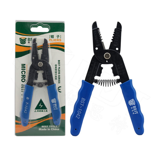 Uniqkart BST-1042 Professional Wire Stripper Pliers Crimper Cable Stripping Crimping Cutter Hand Tool