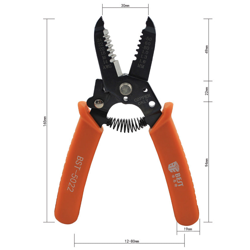 Best BST-5022 Professional Wire Stripper and Cutter Plier Hand Tool