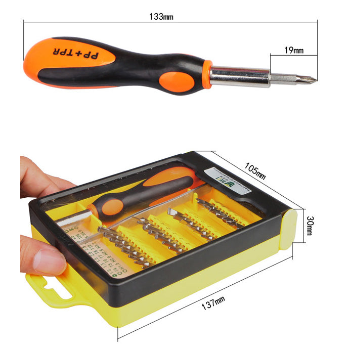 Uniqkart BST-8902 30 in 1 Multipurpose Repair CR-V Screwdriver Tweezer Set Tools Kit for Phone PC Repair