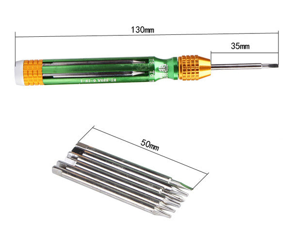 Uniqkart BST-889A 6-in-1 Precision Screwdriver Disassembly Repair Tool Set for Samsung Huawei Xiaomi Etc.