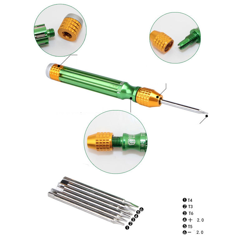 Uniqkart BST-889A 6-in-1 Precision Screwdriver Disassembly Repair Tool Set for Samsung Huawei Xiaomi Etc.