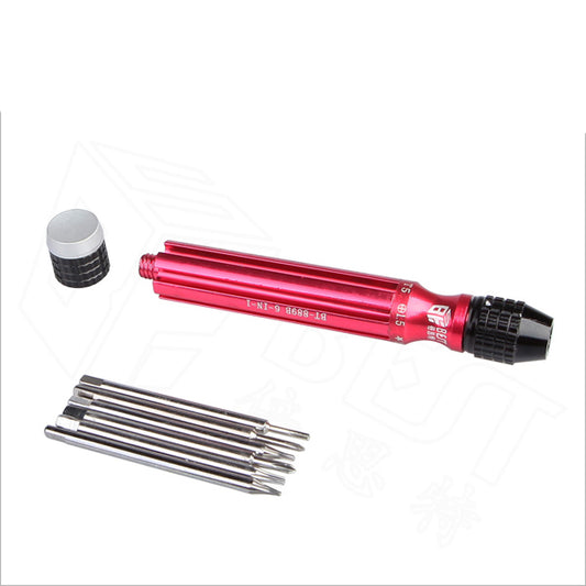 Uniqkart BST-889B 6-in-1 Non-slip Handle Screwdriver Disassembly Repair Tool Set for Samsung Huawei Xiaomi Etc.