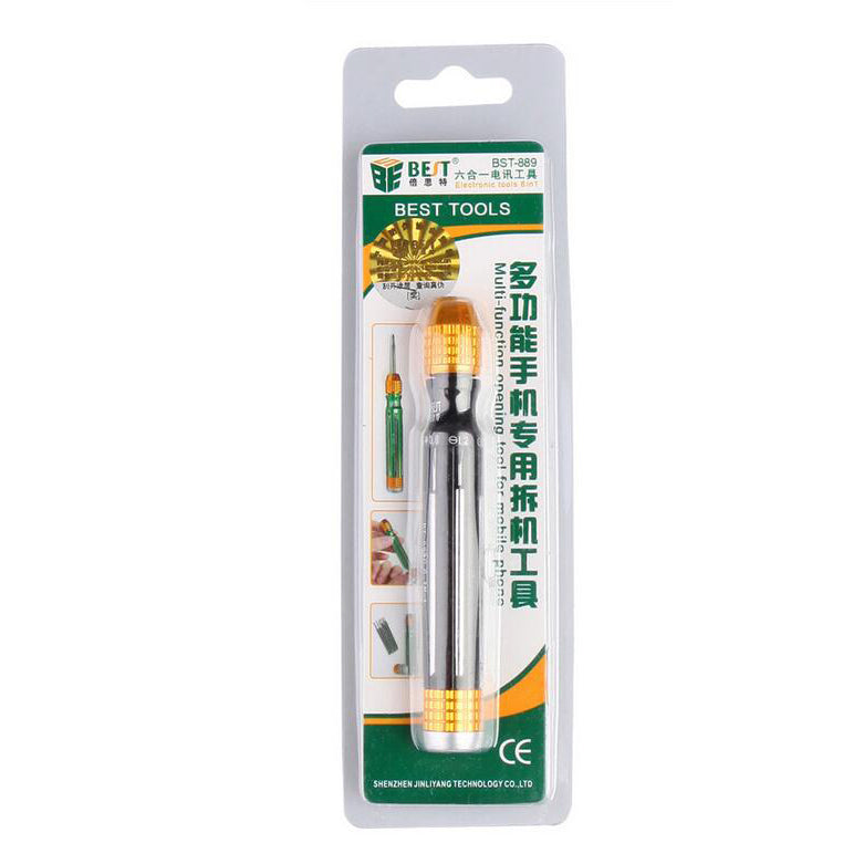 Uniqkart BST-889C 6-in-1 Professional Precise Screwdriver Set Multi-functional Repair Tools Kit for Samsung Huawei Xiaomi Etc.